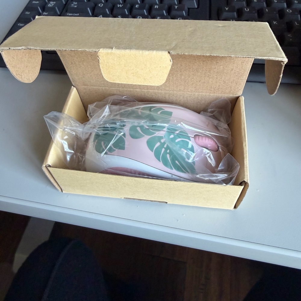 Logitech Pink and Green Wireless Mouse